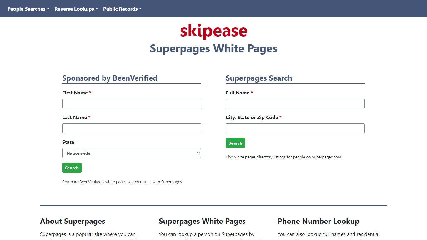 The Superpages White Pages Search | Skipease